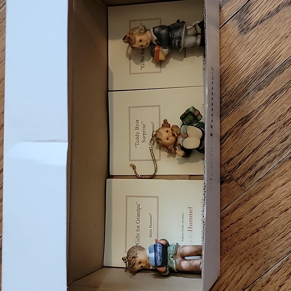 Hummel ornaments with certificates and box 3 ornaments